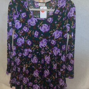 Be Stage Floral Purple Top
